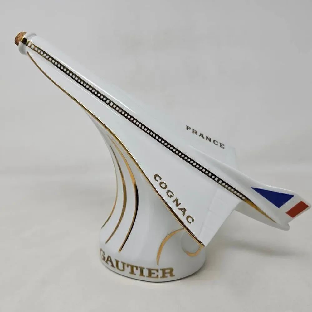GAUTIER COGNAC WHITE AIR FRANCE CONCORD LIMOGES FRANCE PORCELAIN DECANTER READ